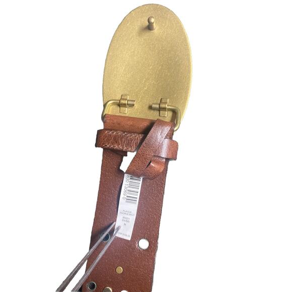 COACH Y2K LeatherBelt W/ Couture Statement Large Plaque Buckle size medium $168
